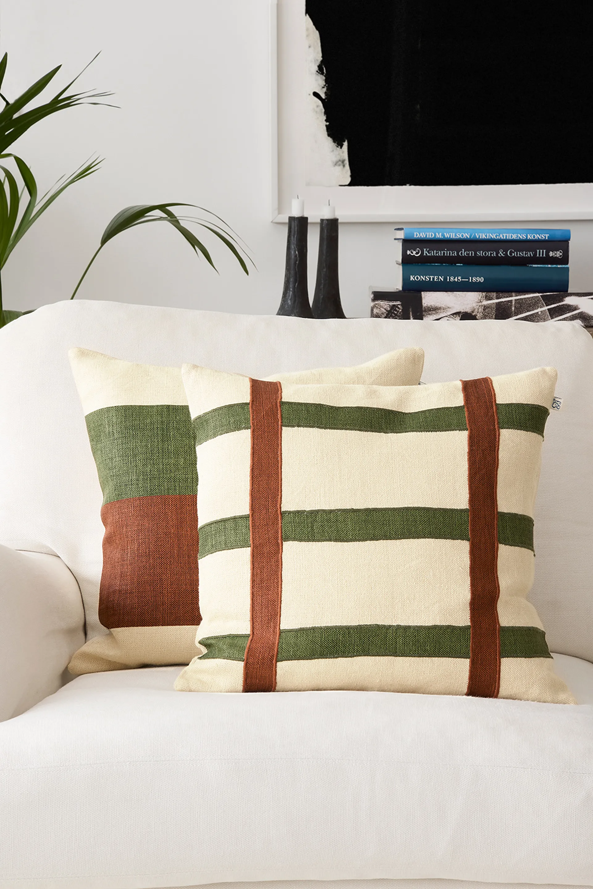 Kumar kuddfodral 50x50 cm, Cactus Green-Terracotta Chhatwal & Jonsson