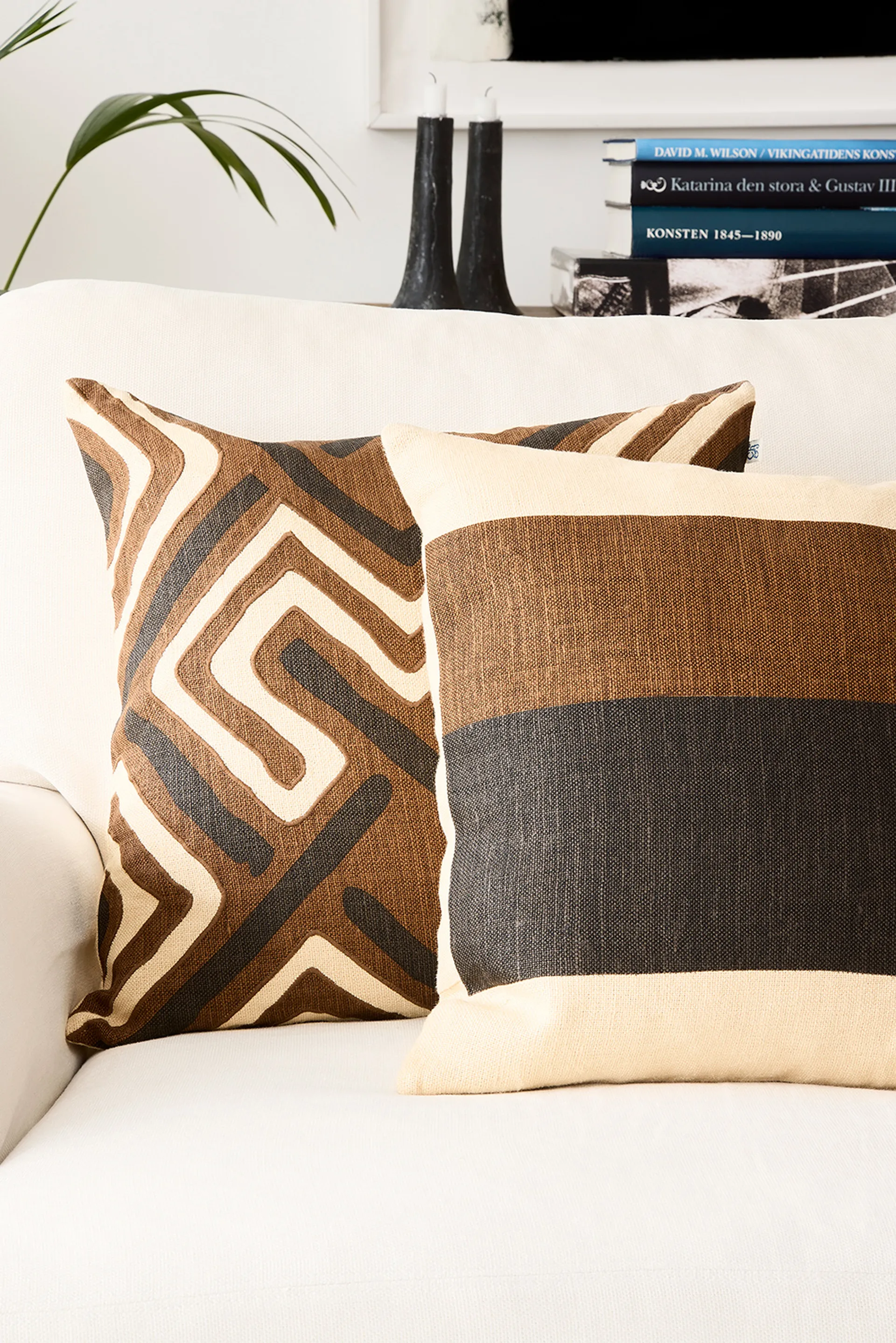 Kumar kuddfodral 50x50 cm, Taupe-Dark Brown Chhatwal & Jonsson