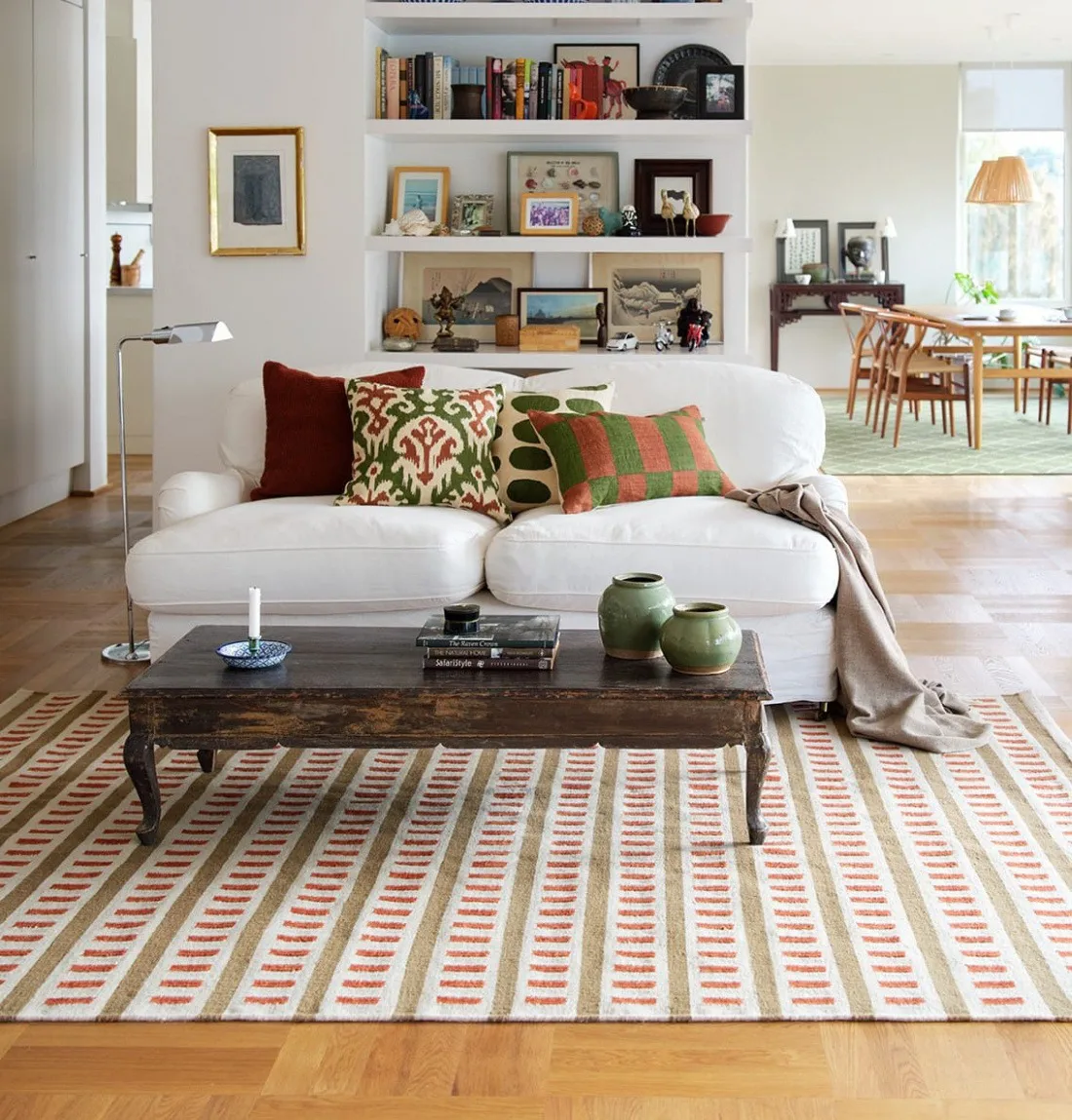 Ladakh ullmatta, Off white-beige-rust, 230x320 cm Chhatwal & Jonsson