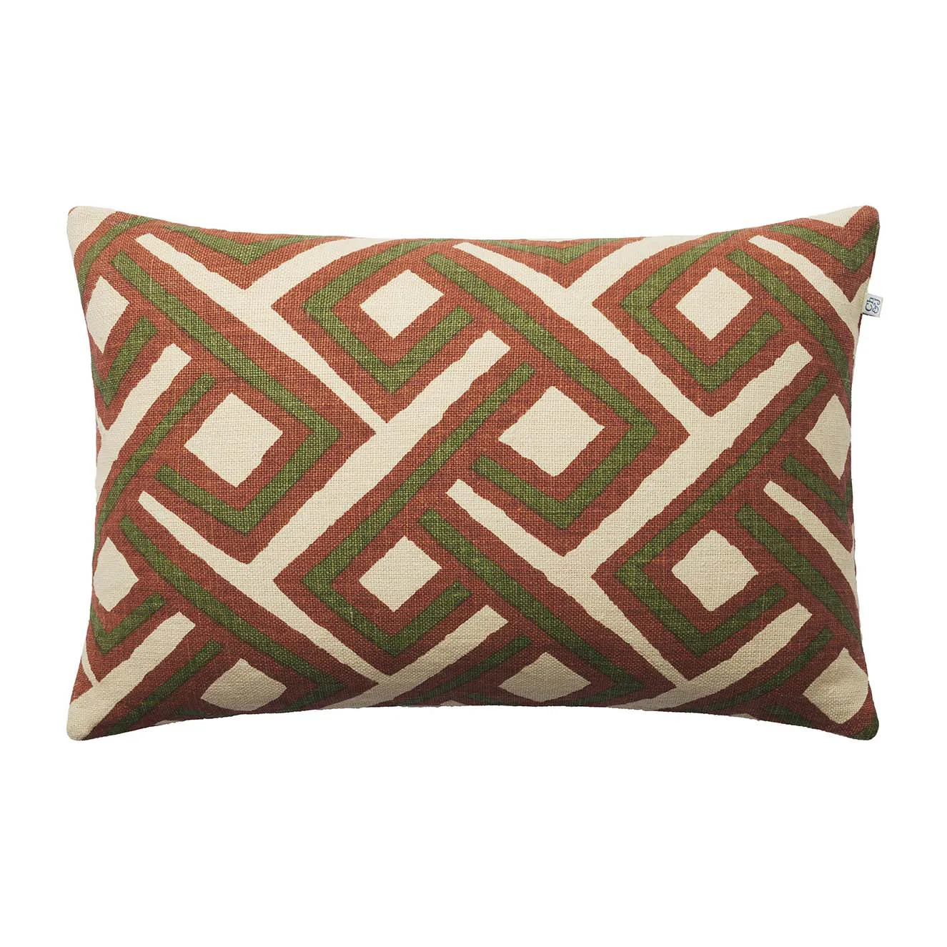 Lanka kuddfodral 40x60 cm, Terracotta-cactus green Chhatwal & Jonsson