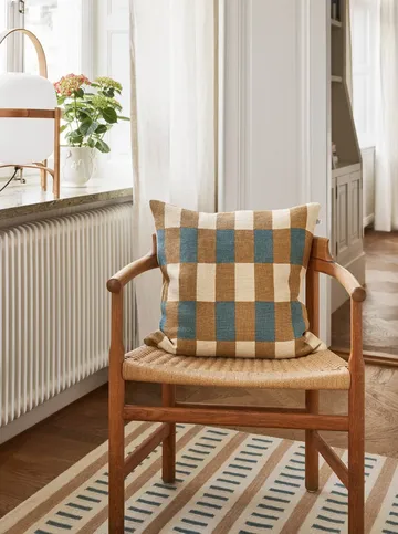 Marari kuddfodral - Khaki-Heaven Blue, 50x50 cm - Chhatwal & Jonsson