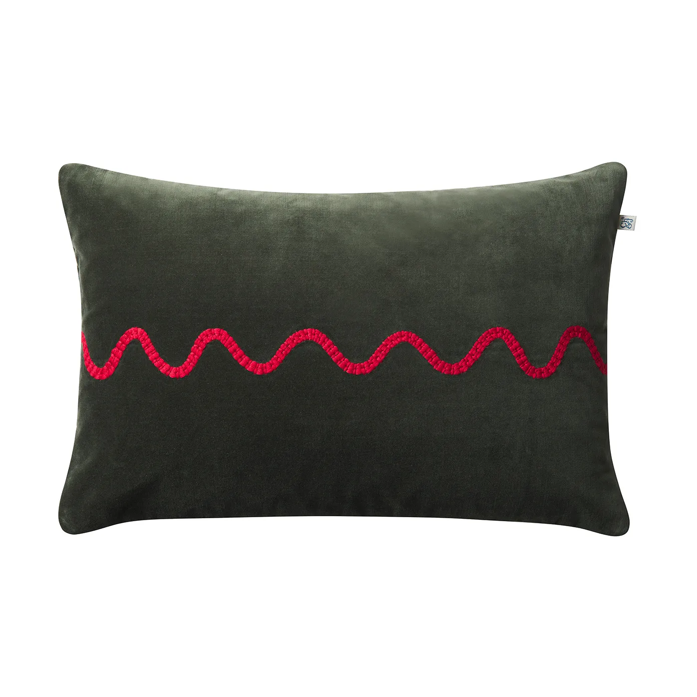 Natu kuddfodral 40x60 cm, Forest green-red Chhatwal & Jonsson