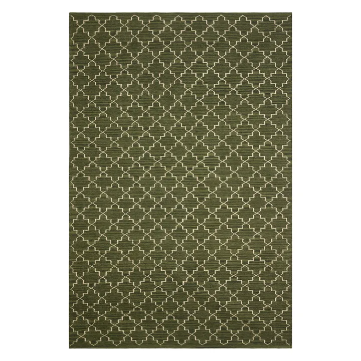 New Geometric matta 180x272 cm - Green melange- off white - Chhatwal & Jonsson