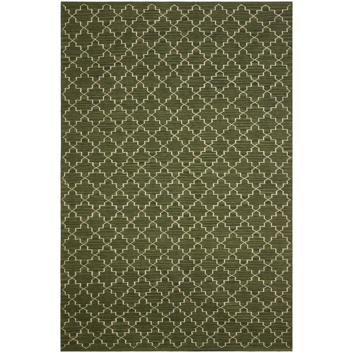 New Geometric matta 234x323 cm - Green melange-off white - Chhatwal & Jonsson
