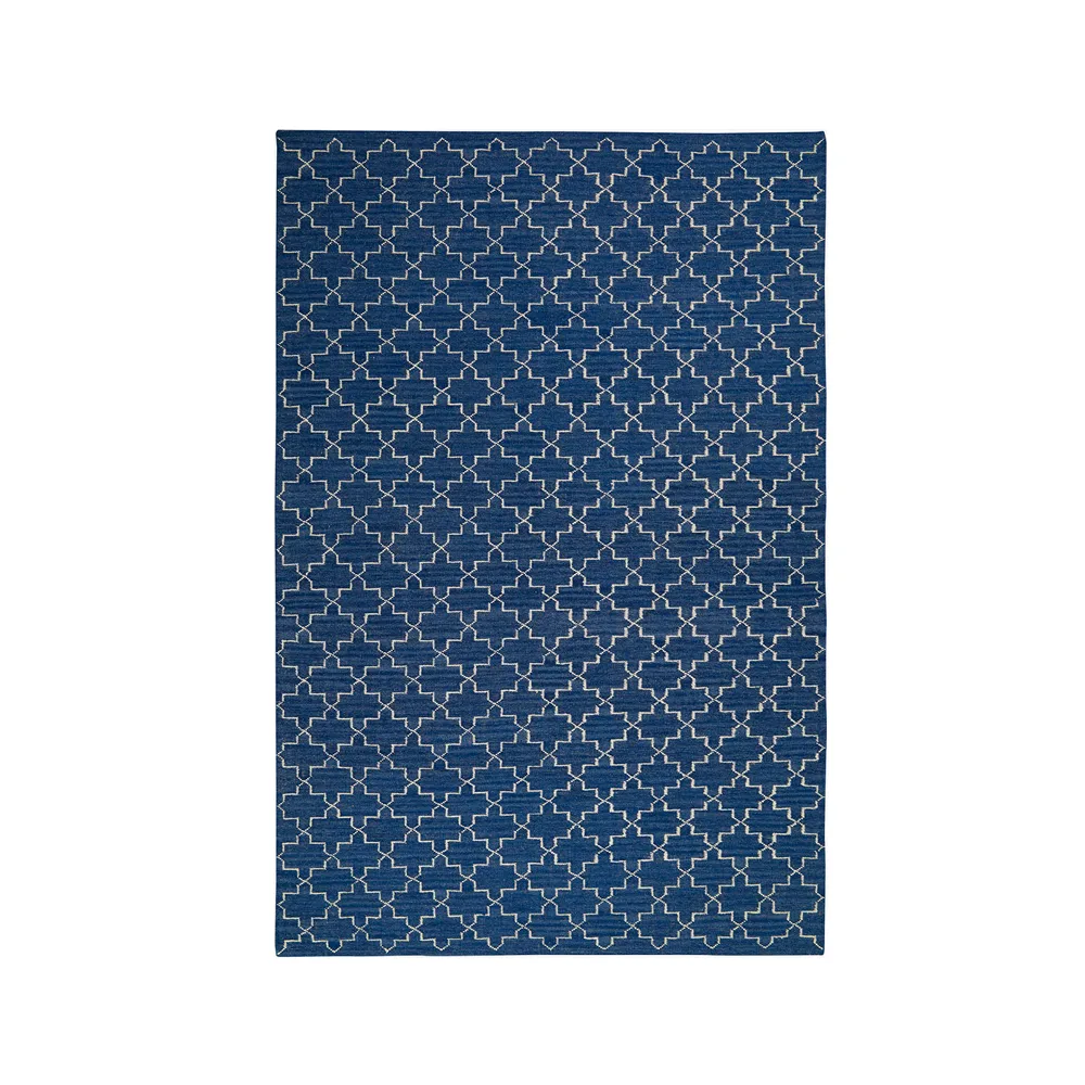 New Geometric matta, indigo melange/off white, 234x323 cm Chhatwal & Jonsson