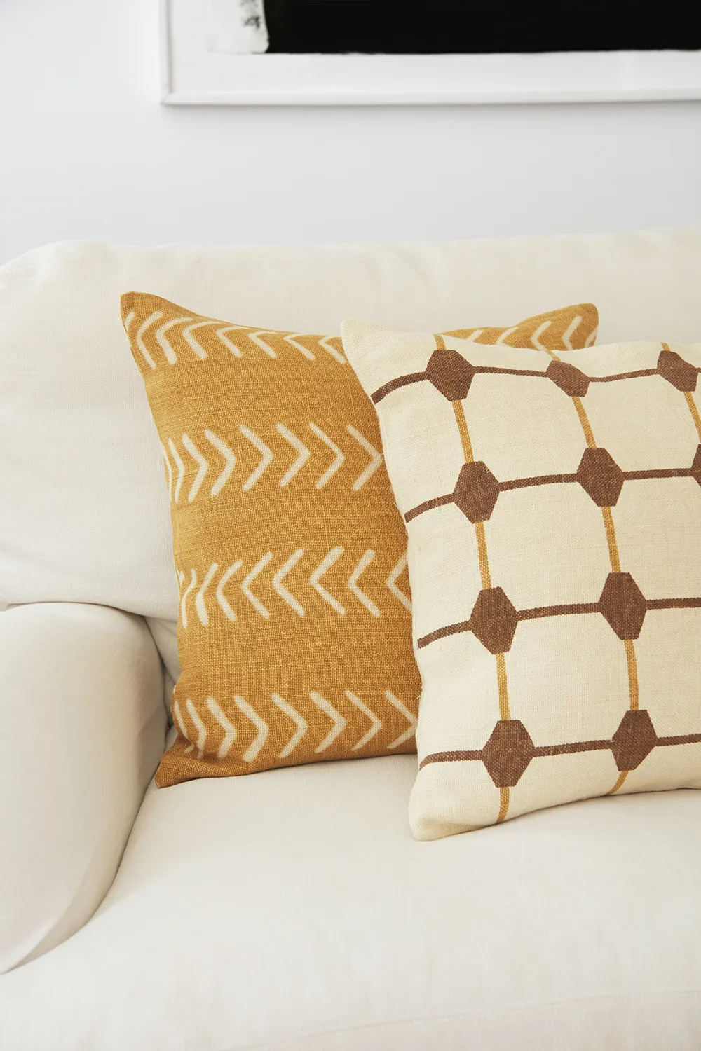 Rakhi kuddfodral 50x50 cm, Taupe-spicy yellow Chhatwal & Jonsson