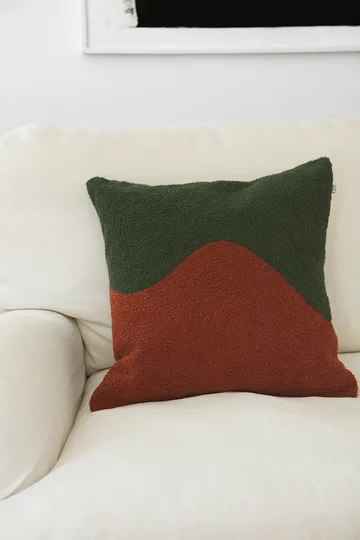 Yogi kuddfodral 50x50 cm - Forest green-terracotta - Chhatwal & Jonsson