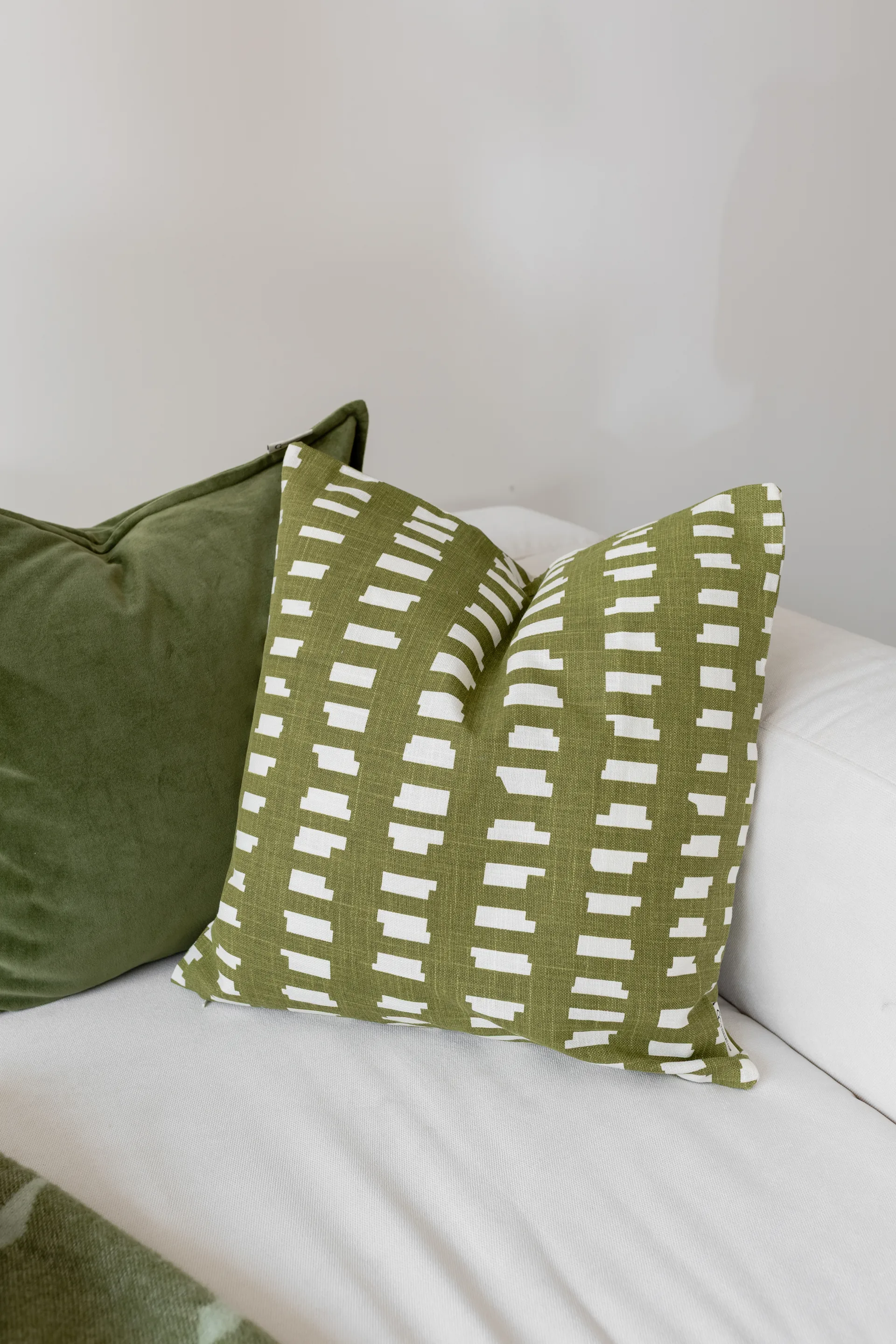 Ikat Block kuddfodral 50x50 cm, Grön Classic Collection