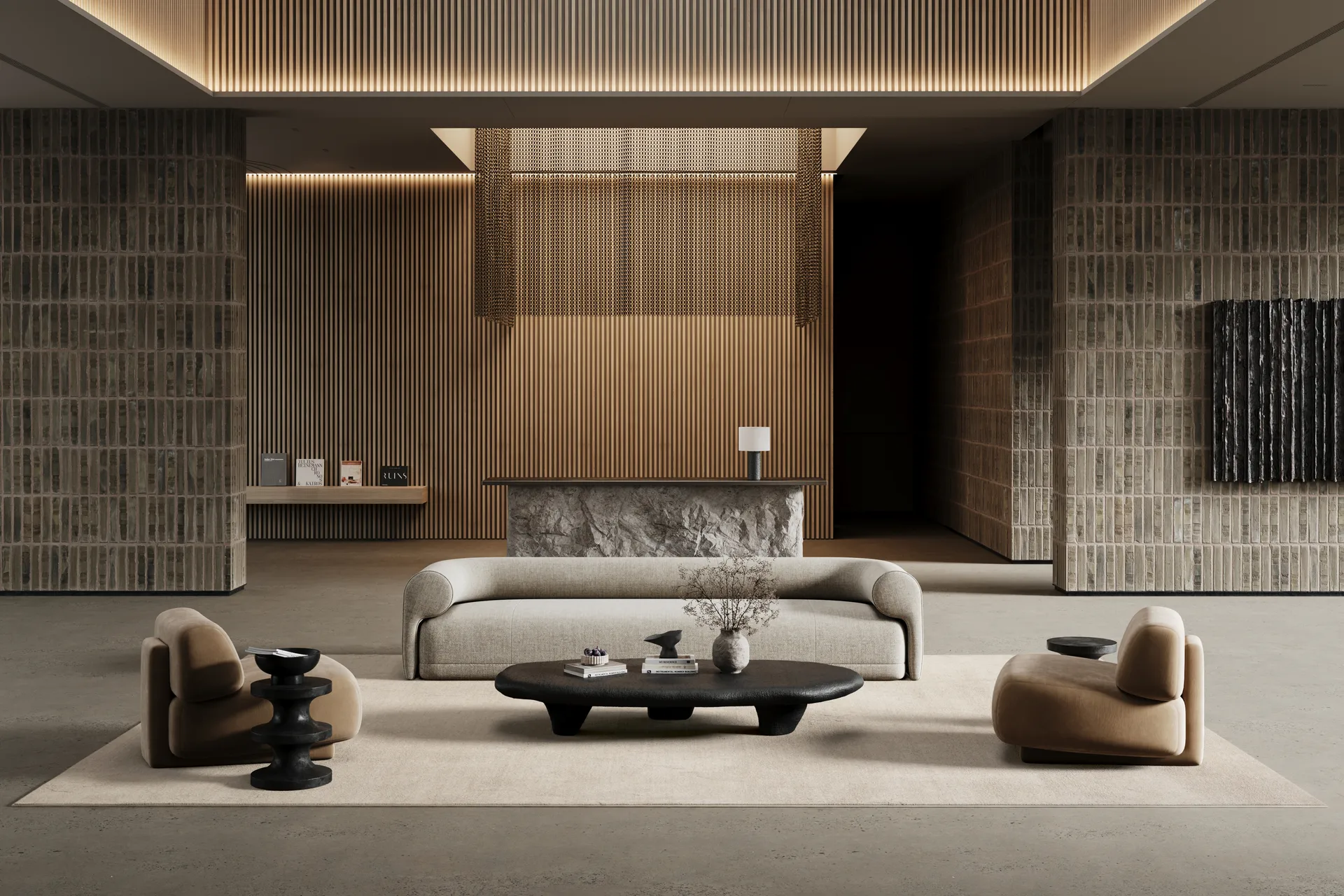Lobby matta med langett, Off-white, 400x400 cm Classic Collection