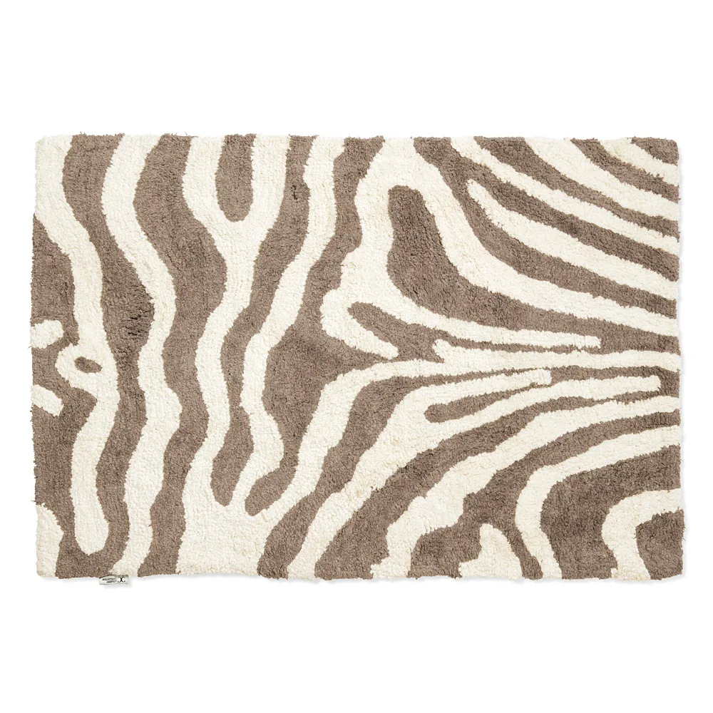 Zebra badrumsmatta 60x90 cm, Simply taupe-vit Classic Collection