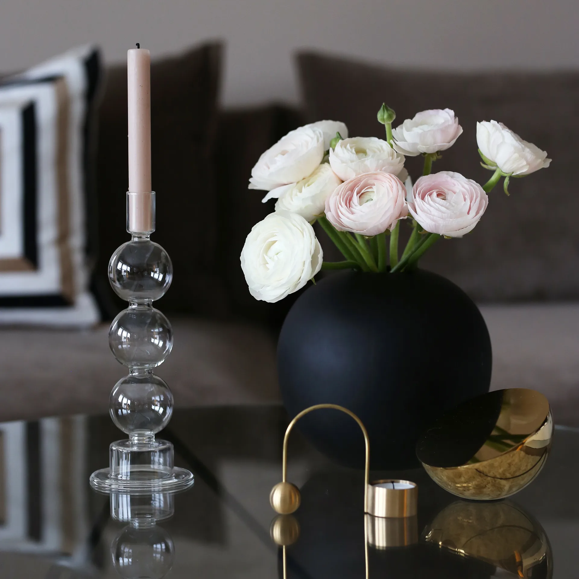 Ball vas black, 20 cm Cooee Design