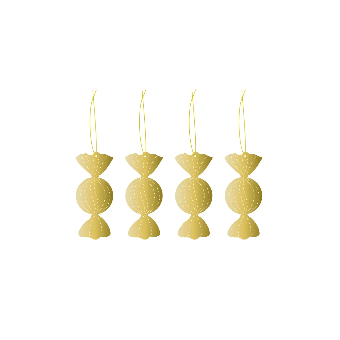 Cooee julhänge mässing 4-pack, Caramel Cooee Design