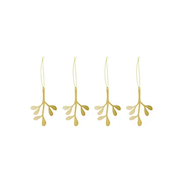 Cooee julhänge mässing 4-pack - Mistletoe - Cooee Design