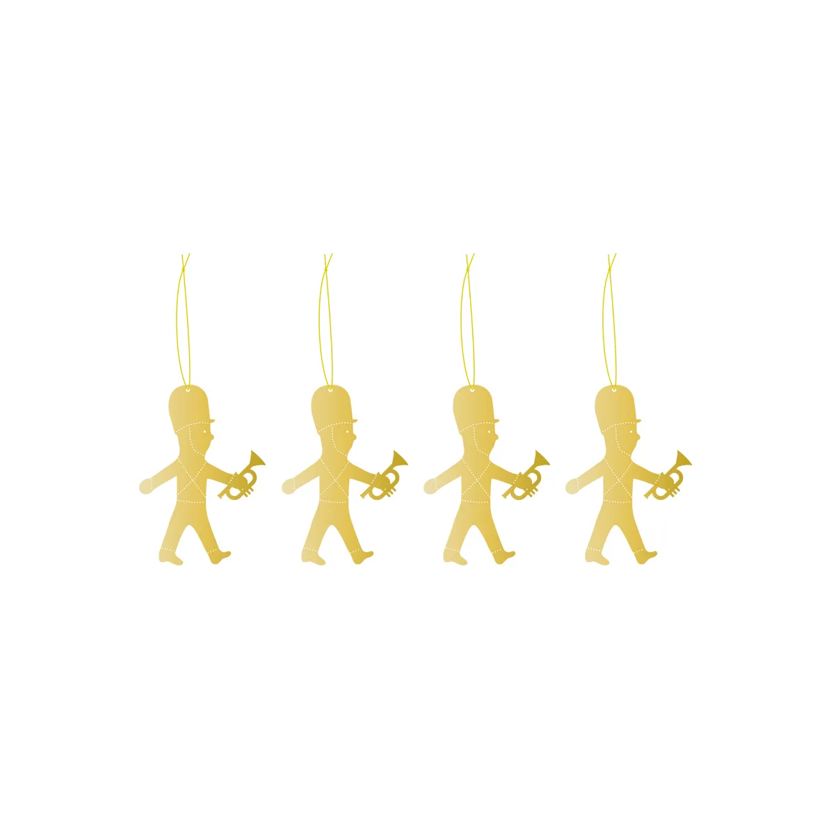 Cooee julhänge mässing 4-pack, Trumpet boy Cooee Design