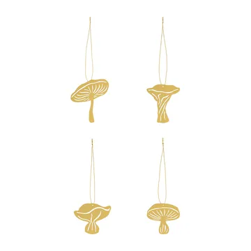 Fungi dekorationshänge 4 delar - Brass - Cooee Design