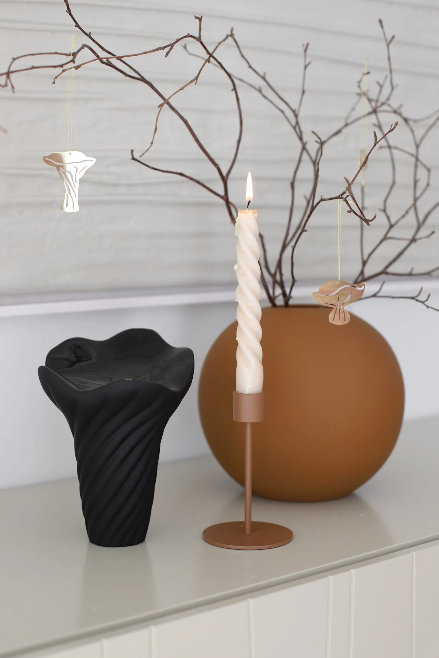 Fungi dekorationshänge 4 delar, Brass Cooee Design