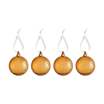 Gry Marble julkula Ø8 cm 4-pack - Cognac - Cooee Design