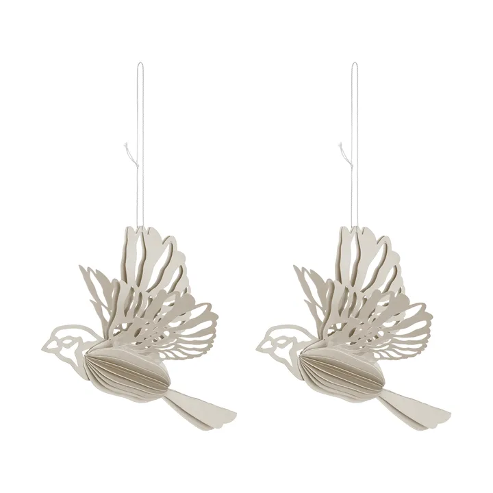 Paper bird dekorationshänge 2-pack - Sand - Cooee Design