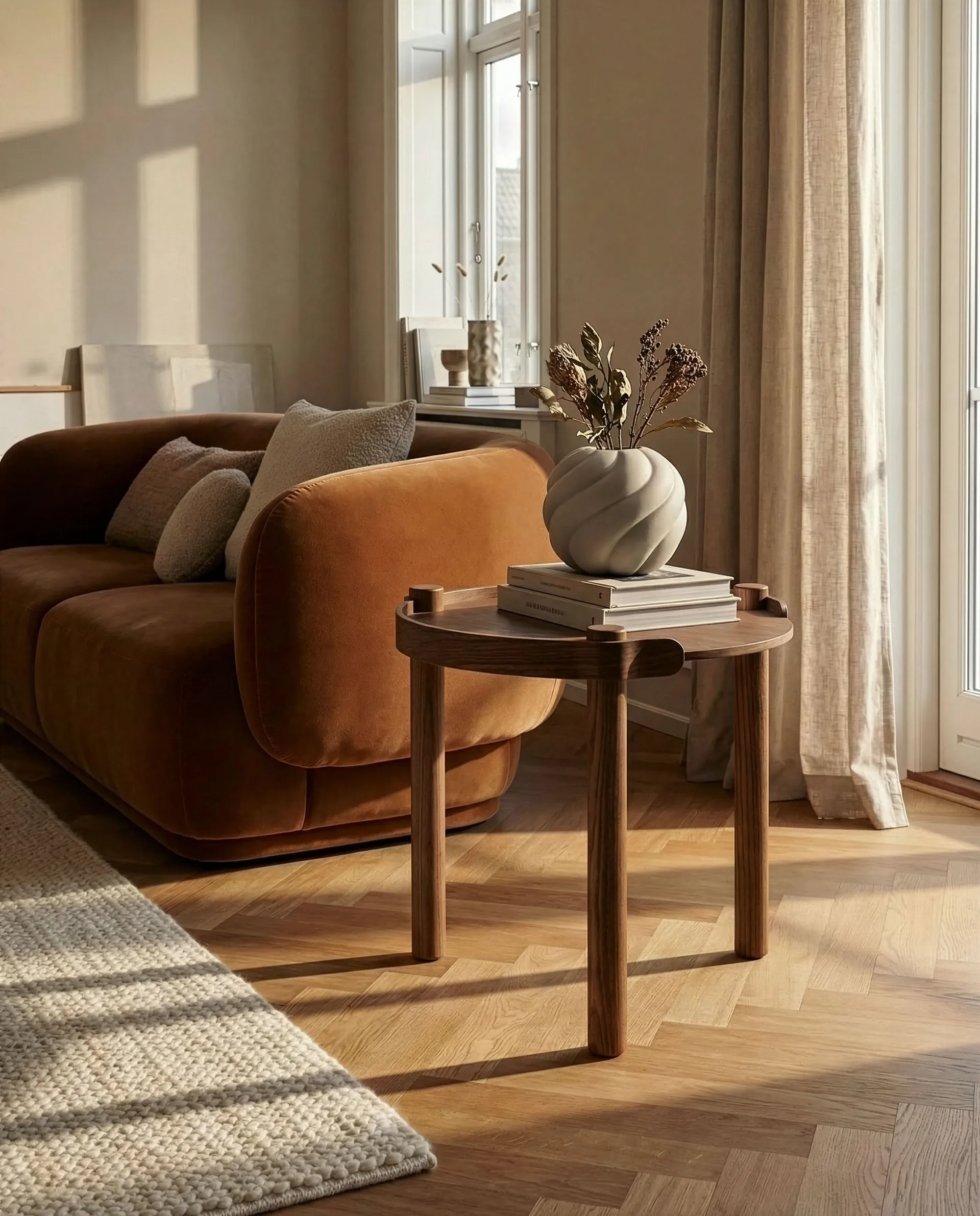 Woody bord Ø45 cm, Mörkbetsad ek Cooee Design