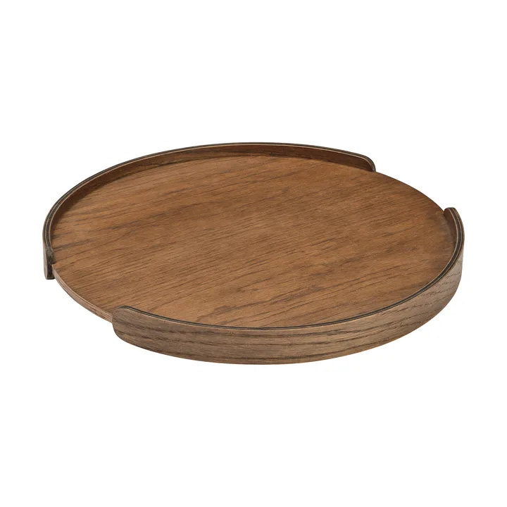 Woody bricka - Mörkbetsad ek, Ø35 cm - Cooee Design