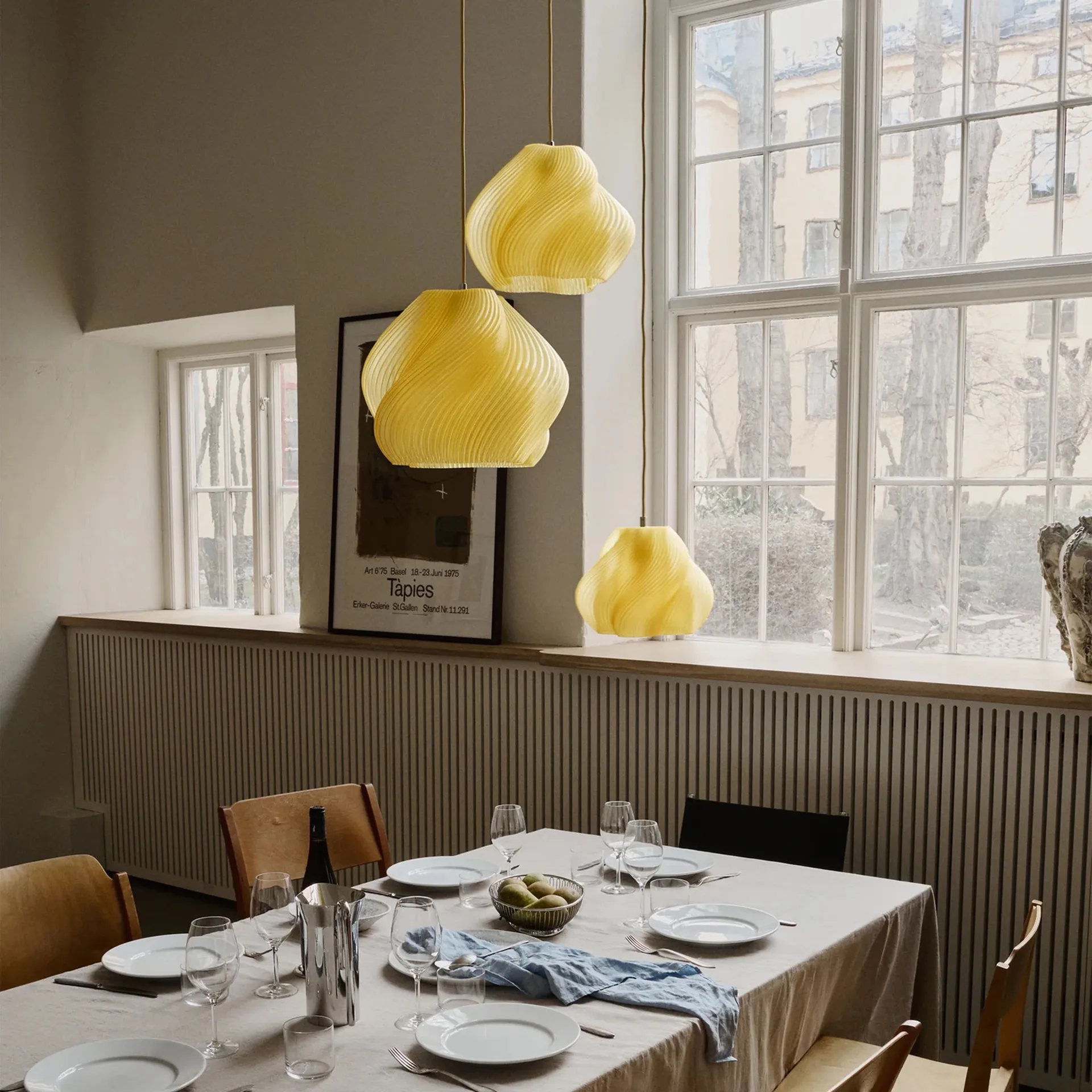 Soft Serve pendel, Limoncello sorbet-chrome, 02, 25 cm Crème Atelier