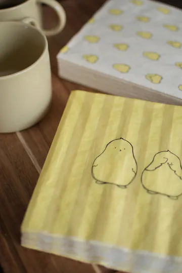 Chubby chicken stripe pappersservett 20-pack - Creme, 33x33 cm - DBKD