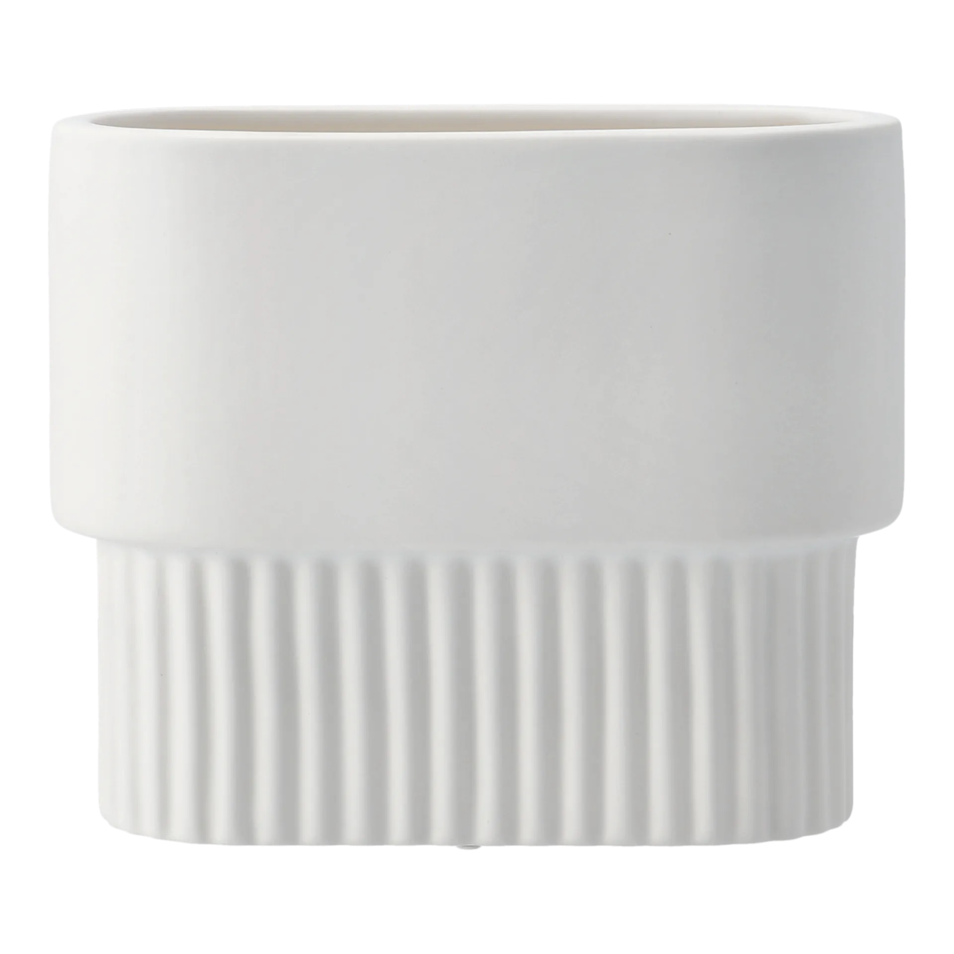 Front kruka oval låg, White DBKD