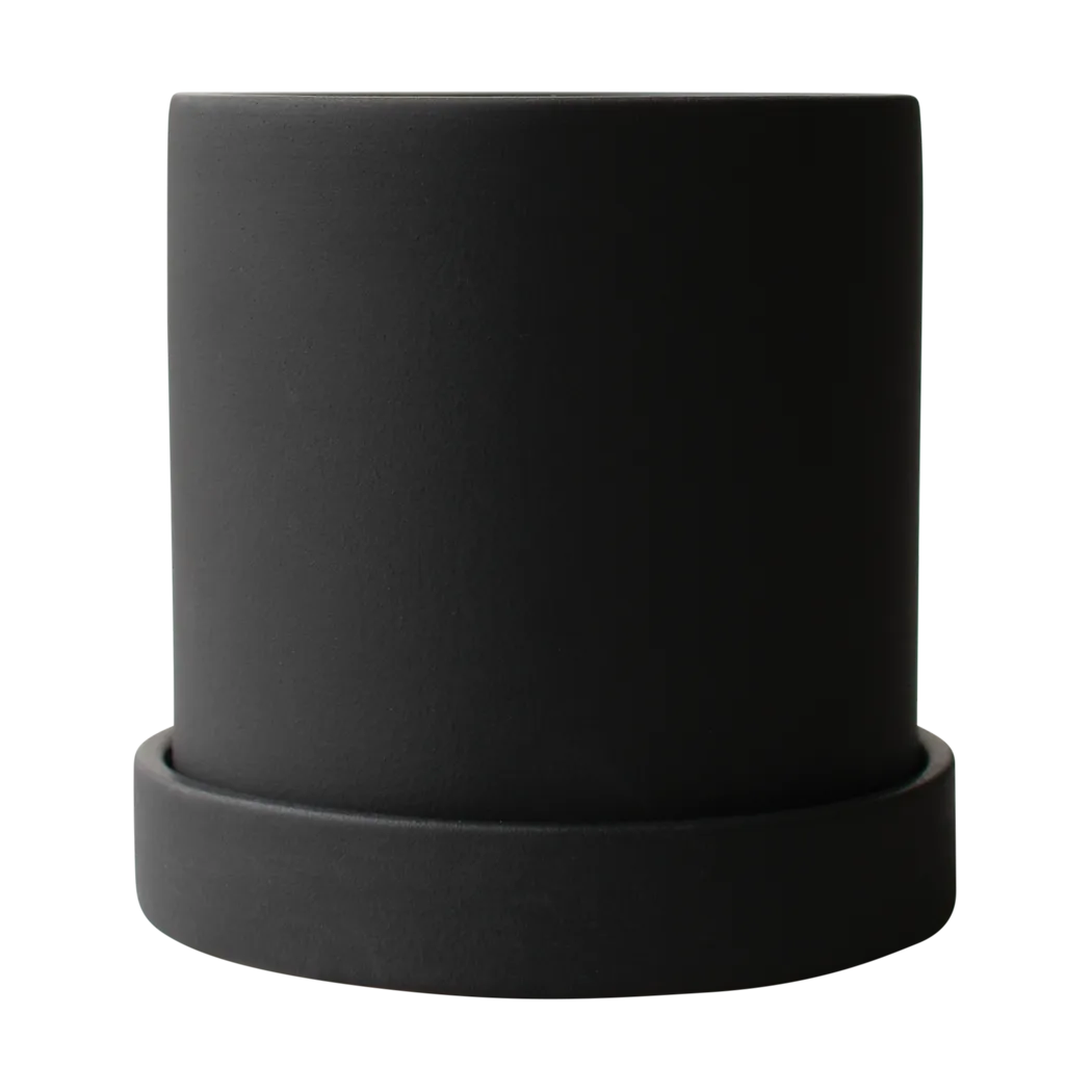 Grow kruka Ø10 cm med fat, Sandy black DBKD