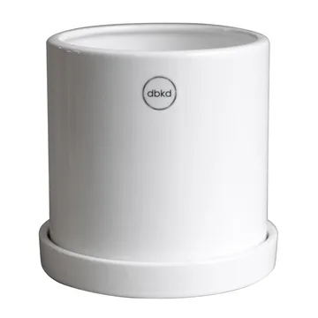Grow kruka Ø13 cm med fat - Shiny white - DBKD