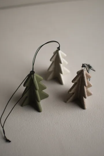 Hanging winter tree 7 cm - Beige - DBKD