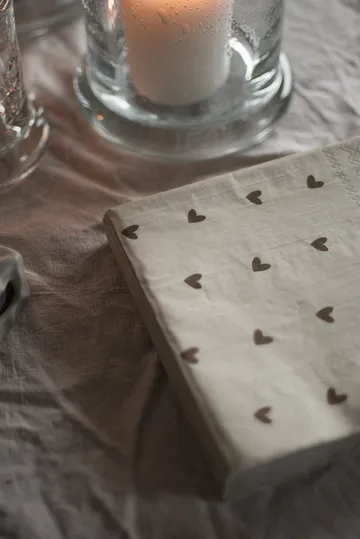 Heart pappersservett 33x33 cm 20-pack - Brown-beige - DBKD