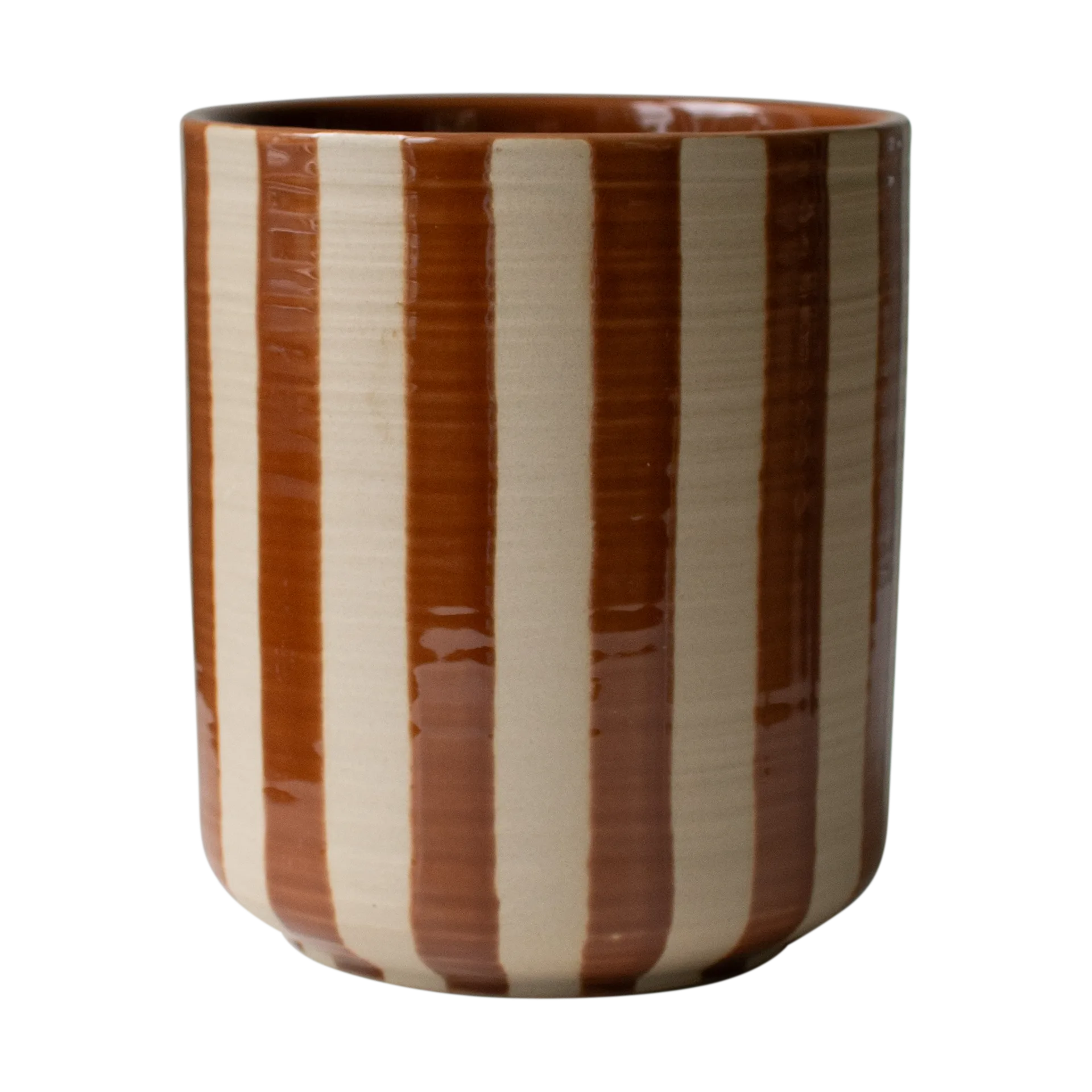 Line kruka Ø14x16 cm, Stripe nougat DBKD