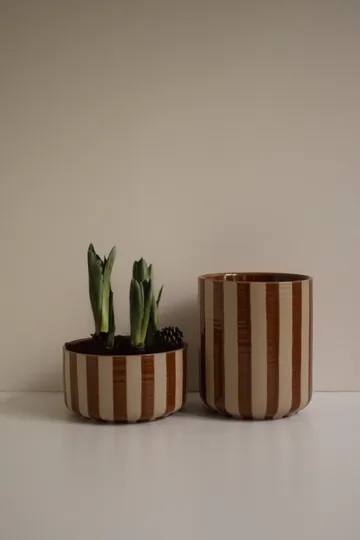 Line kruka Ø14x16 cm - Stripe nougat - DBKD