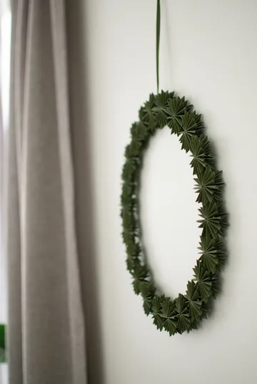Paper flake wreath dekorationskrans Ø35 cm - Green - DBKD