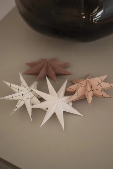 Paper winter star dekorationshänge - White, small, Ø9 cm - DBKD