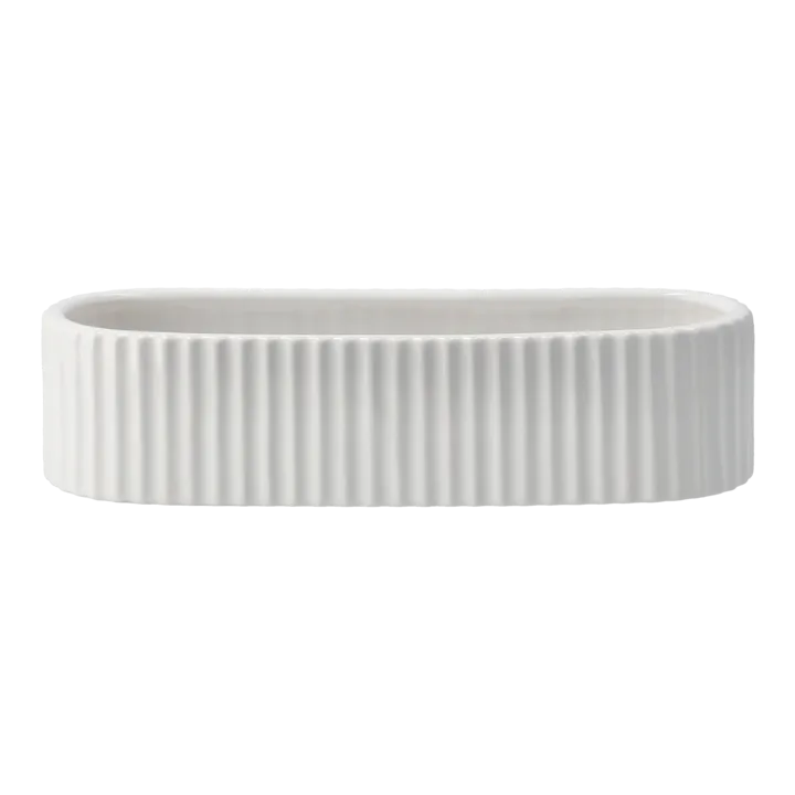 Stripe adventsljusstake 30 cm - Shiny white - DBKD