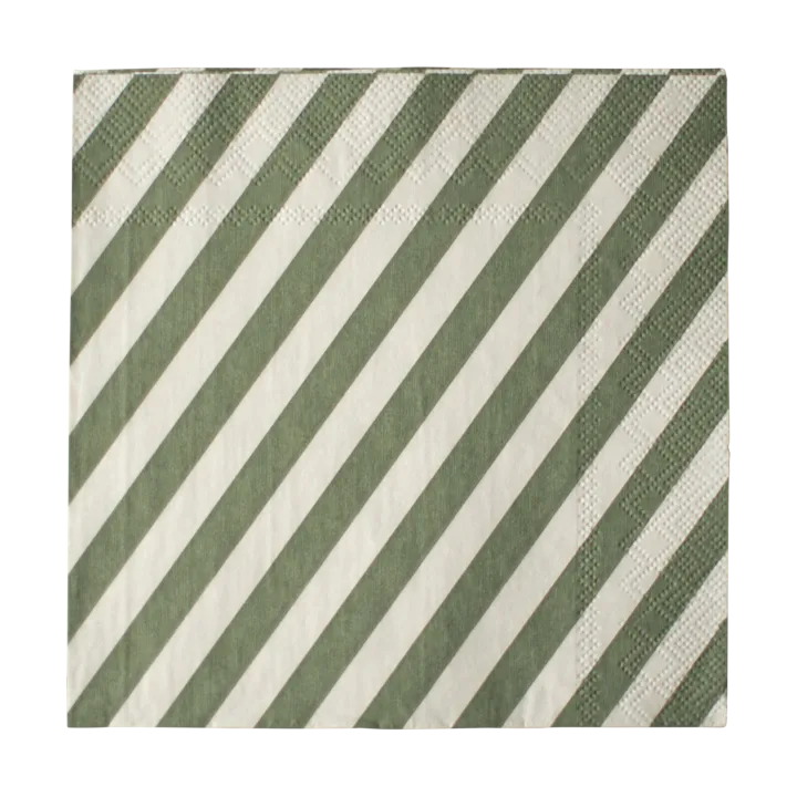 Stripe pappersservett 33x33 cm 20-pack - Green - DBKD