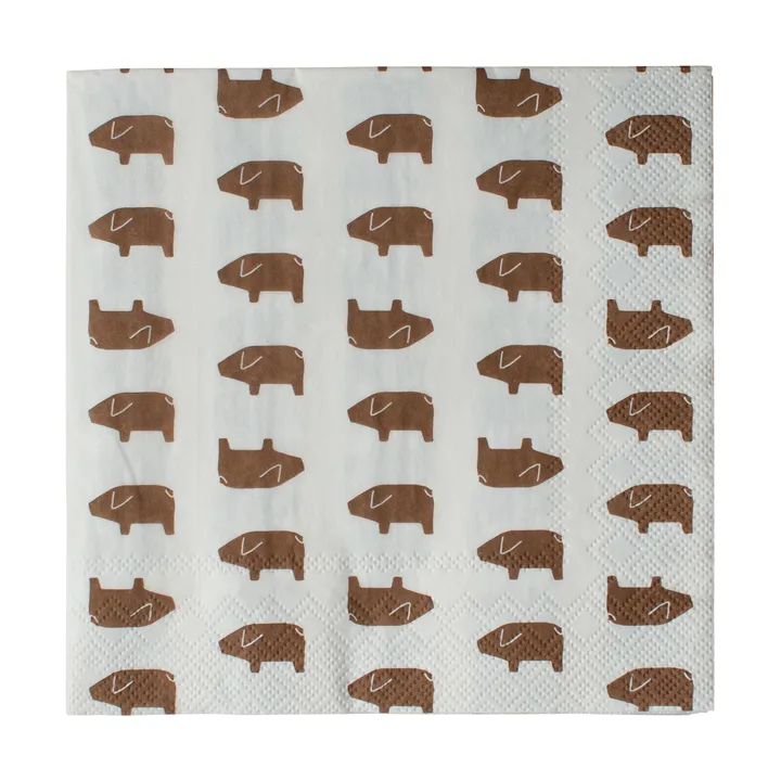 Swedish pig pappersservett 33x33 cm 20-pack - Brown - DBKD