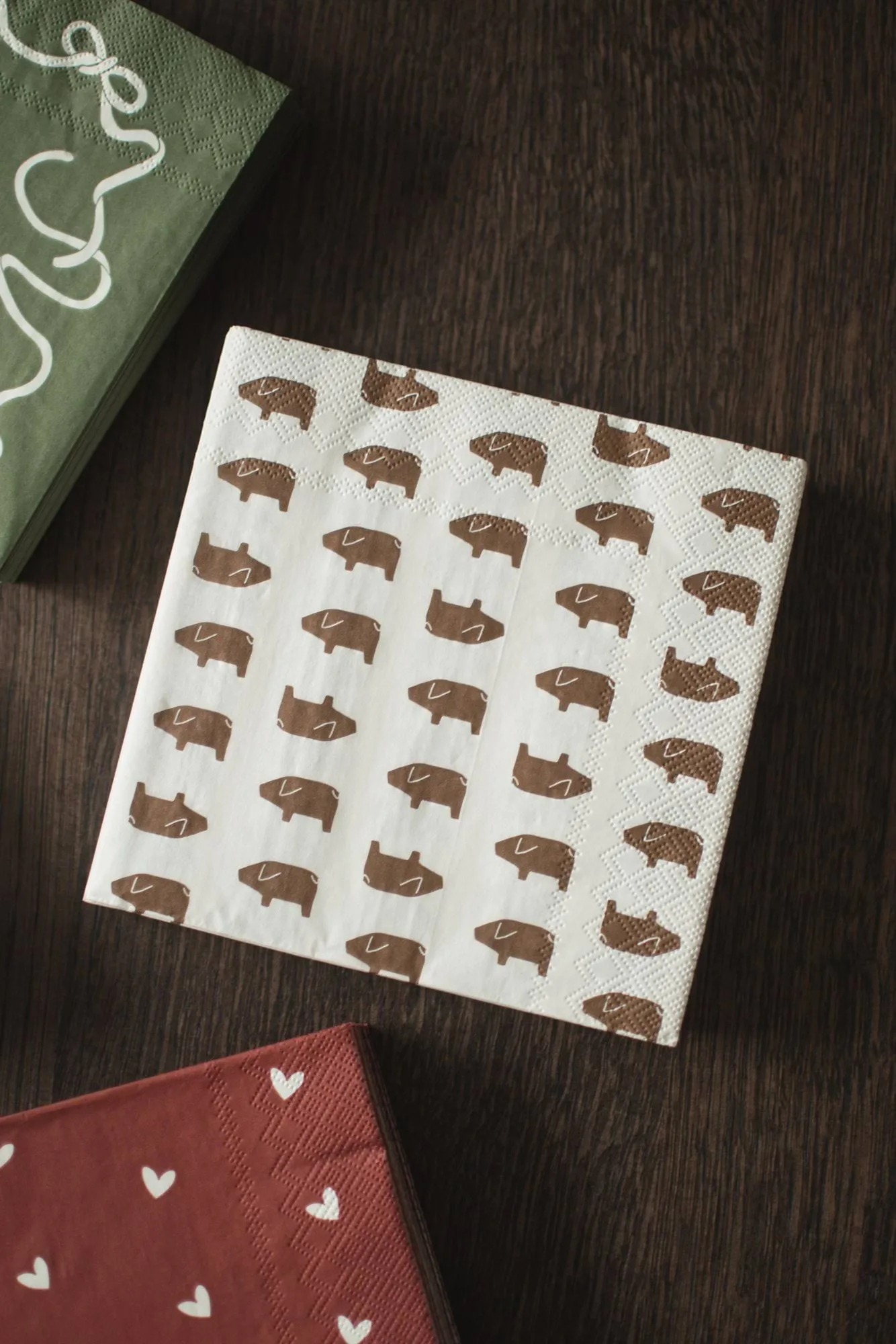 Swedish pig pappersservett 33x33 cm 20-pack, Brown DBKD