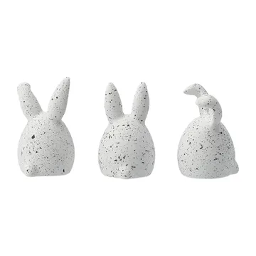 Triplets påskhare 3-pack - White dot - DBKD