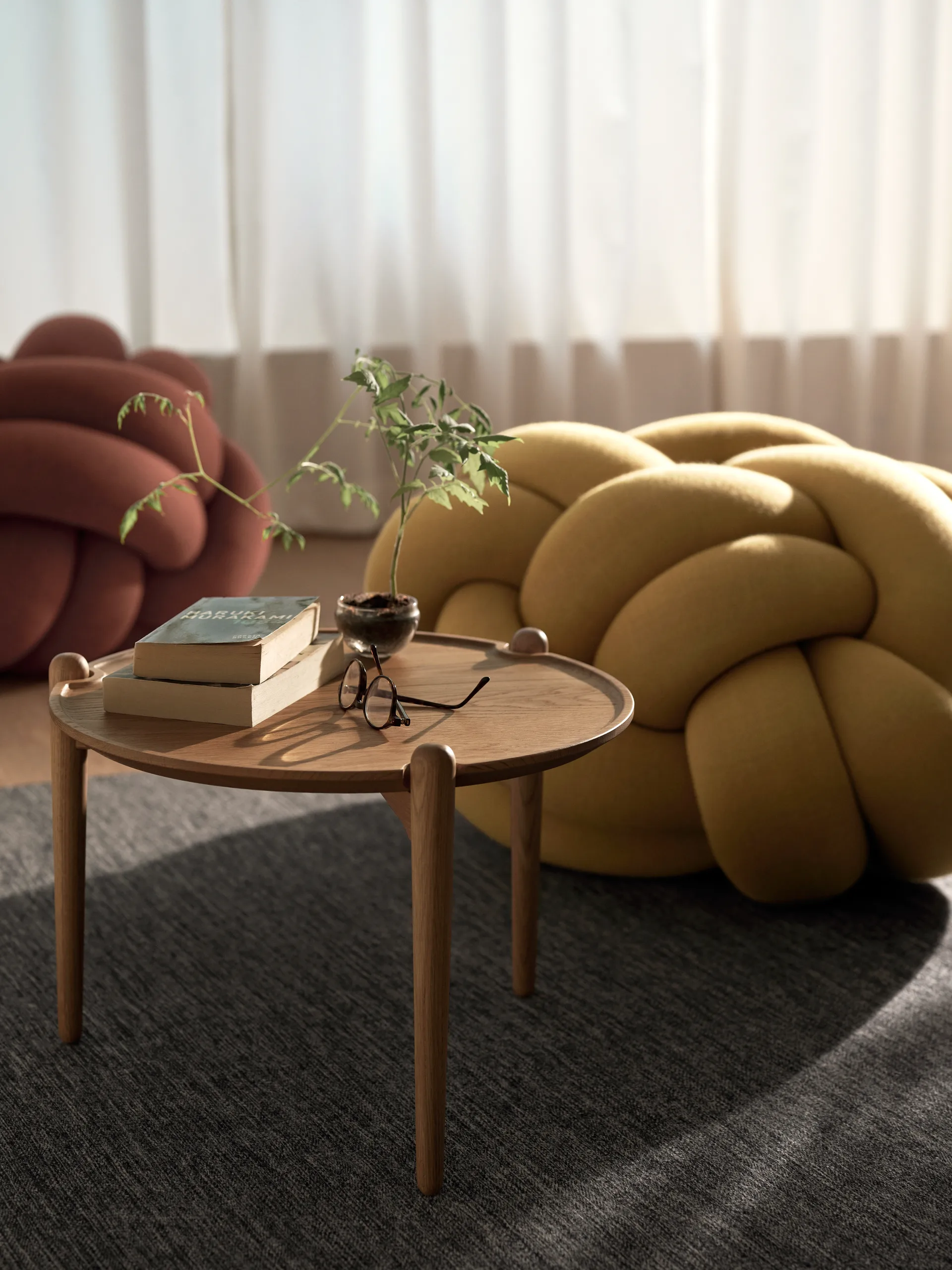 Aria soffbord, Ek, Ø50x37 cm Design House Stockholm