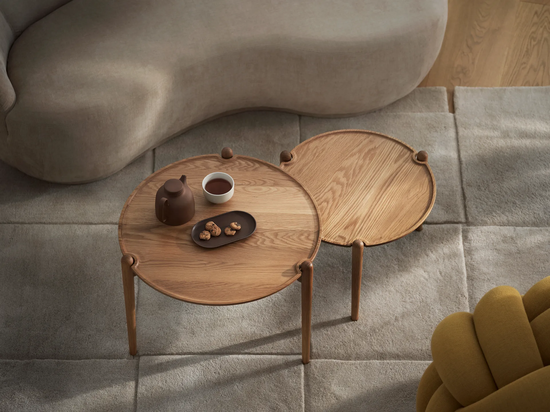 Aria soffbord, Ek, Ø50x37 cm Design House Stockholm