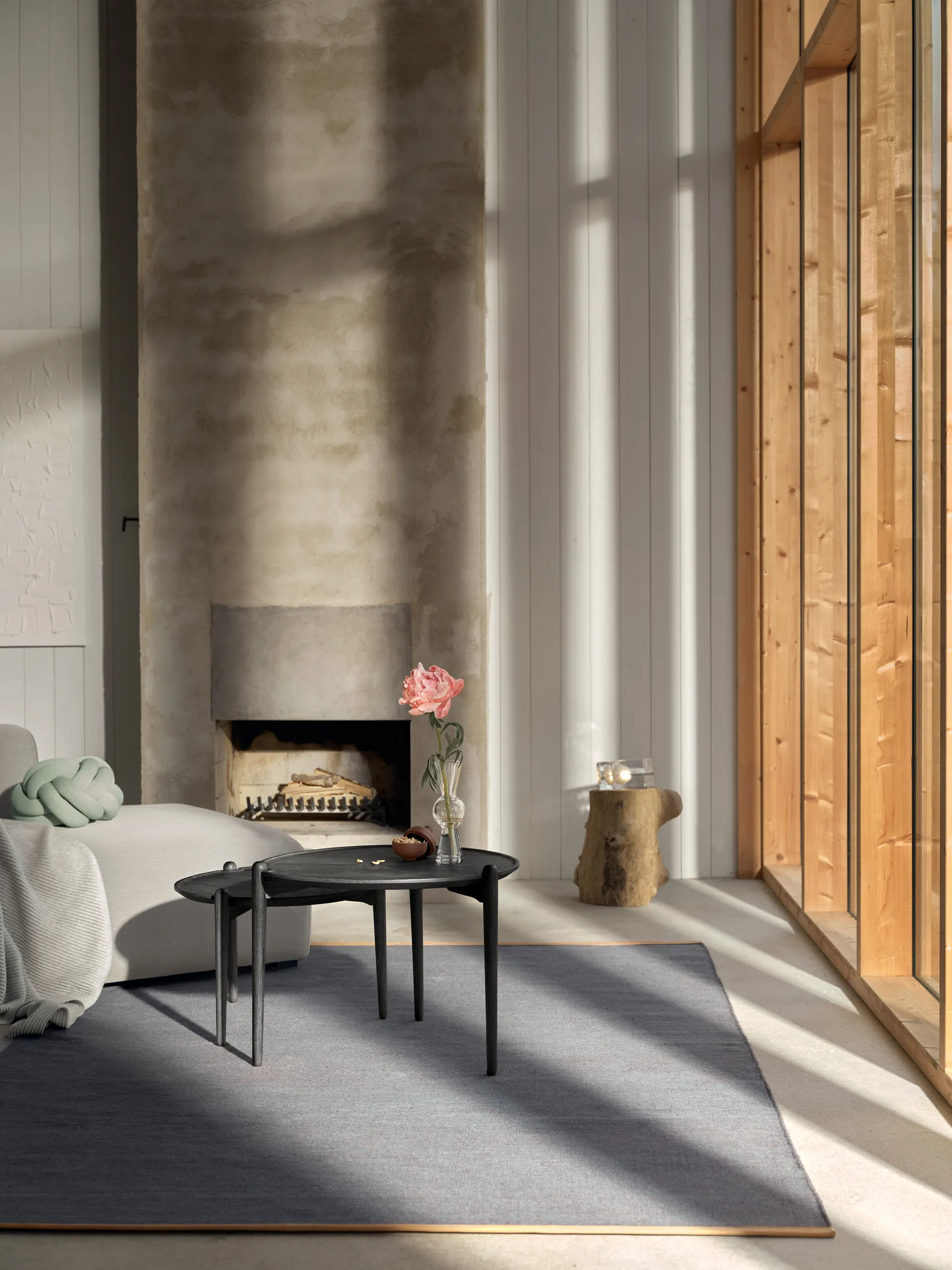 Aria soffbord, Svart ek, Ø50x37 cm Design House Stockholm