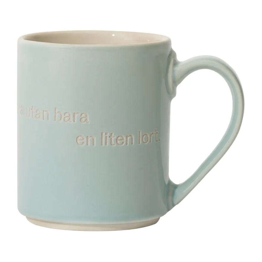 Astrid Lindgren mugg, annars är man ingen människa, Svensk text Design House Stockholm