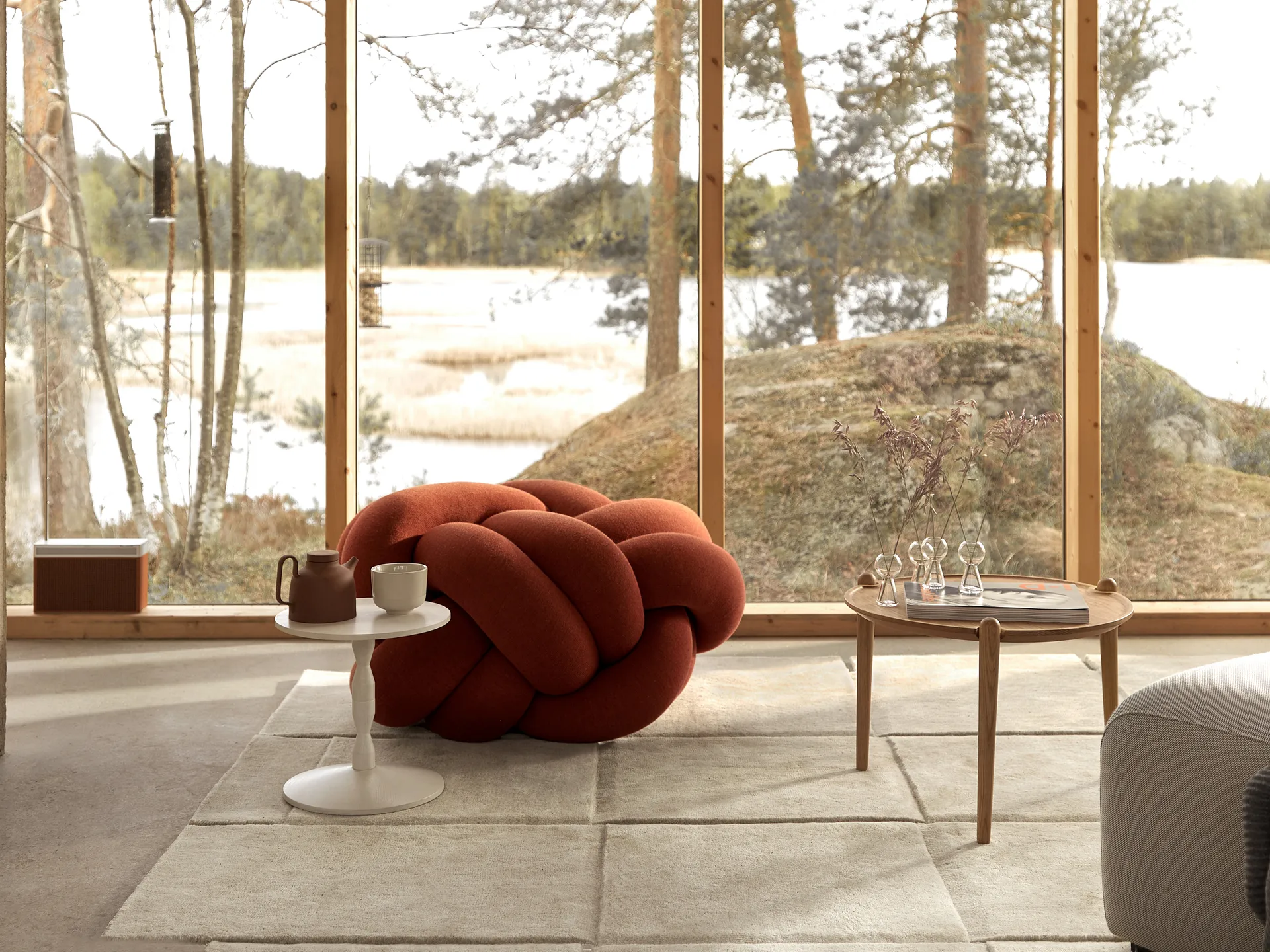 Basket matta beige, 180x180 cm Design House Stockholm