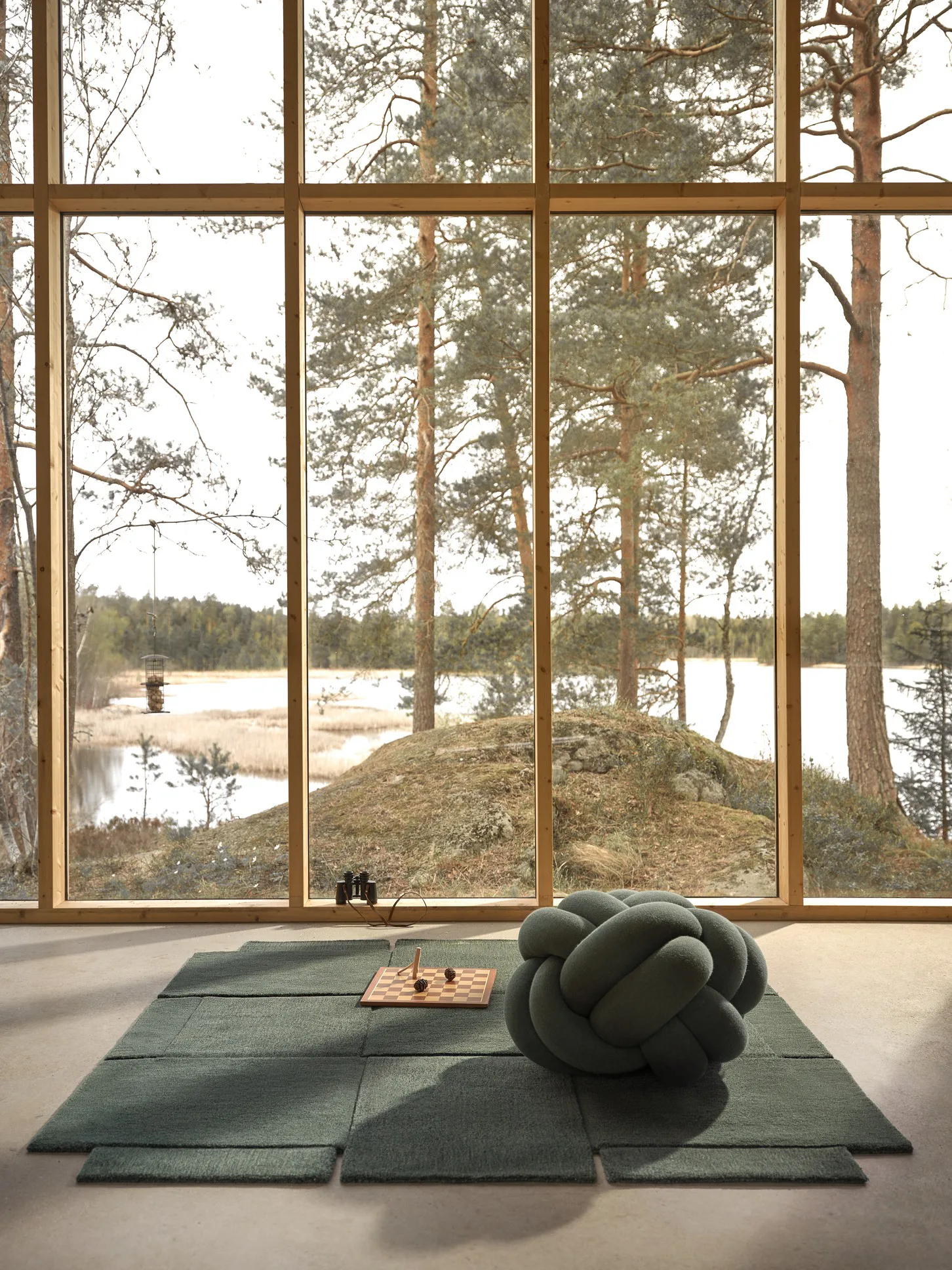 Basket matta, grön, 180x180 cm Design House Stockholm