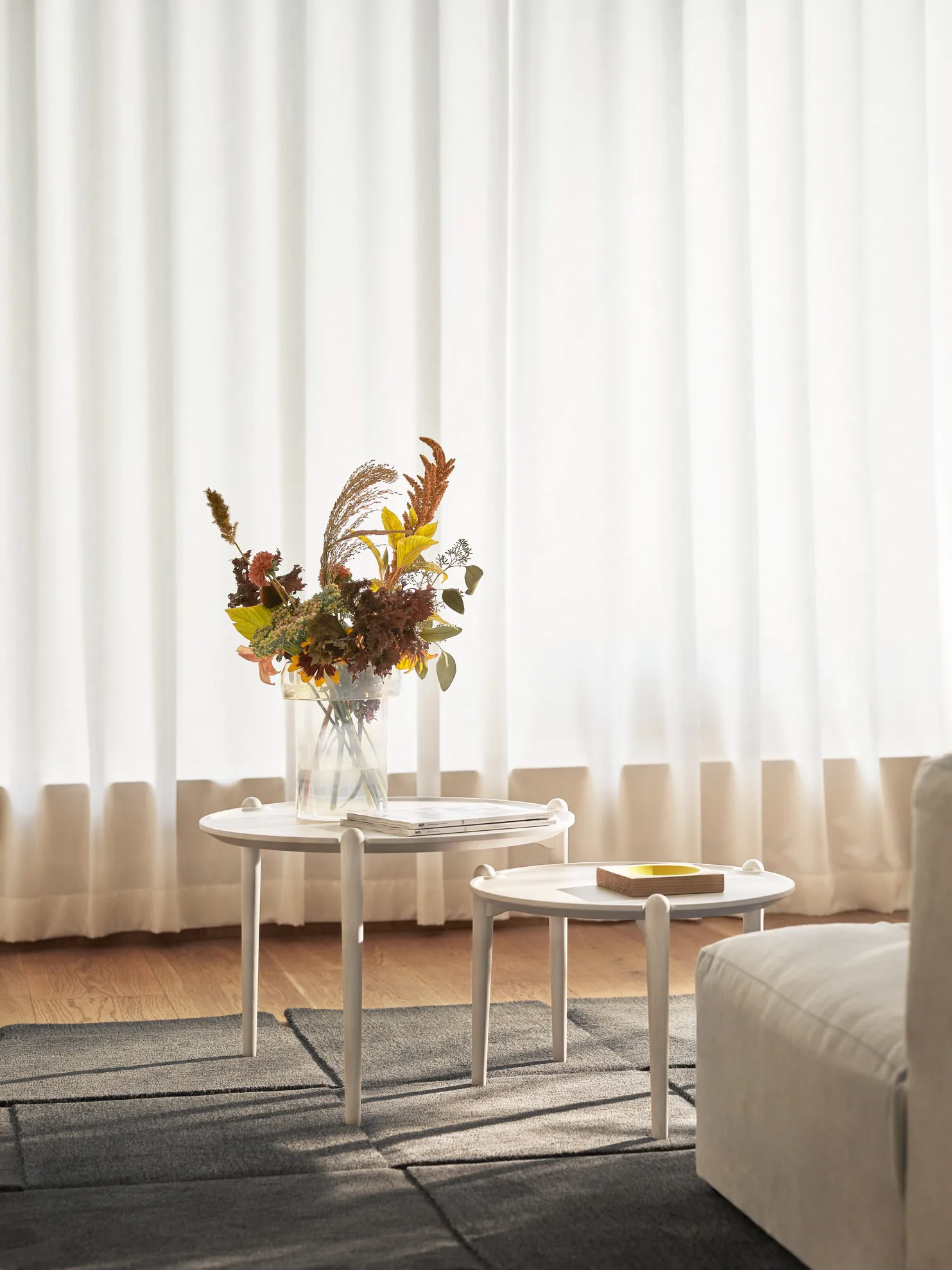 Basket matta, mörk grå, 180x180 cm Design House Stockholm