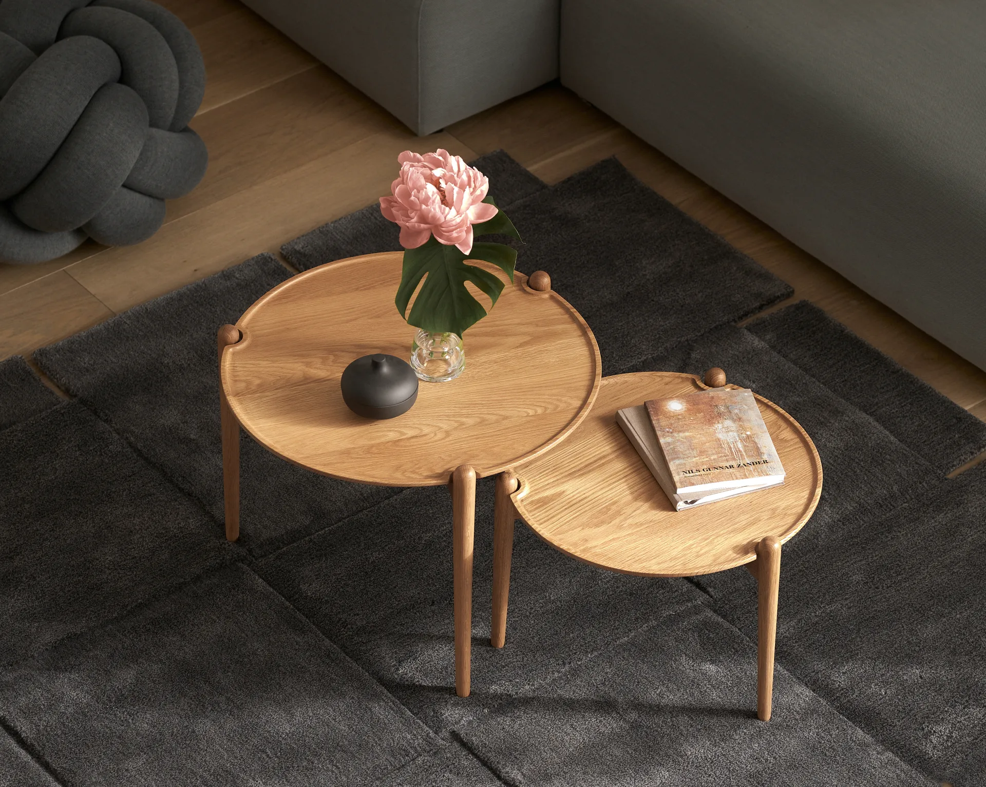 Basket matta, mörk grå, 180x180 cm Design House Stockholm