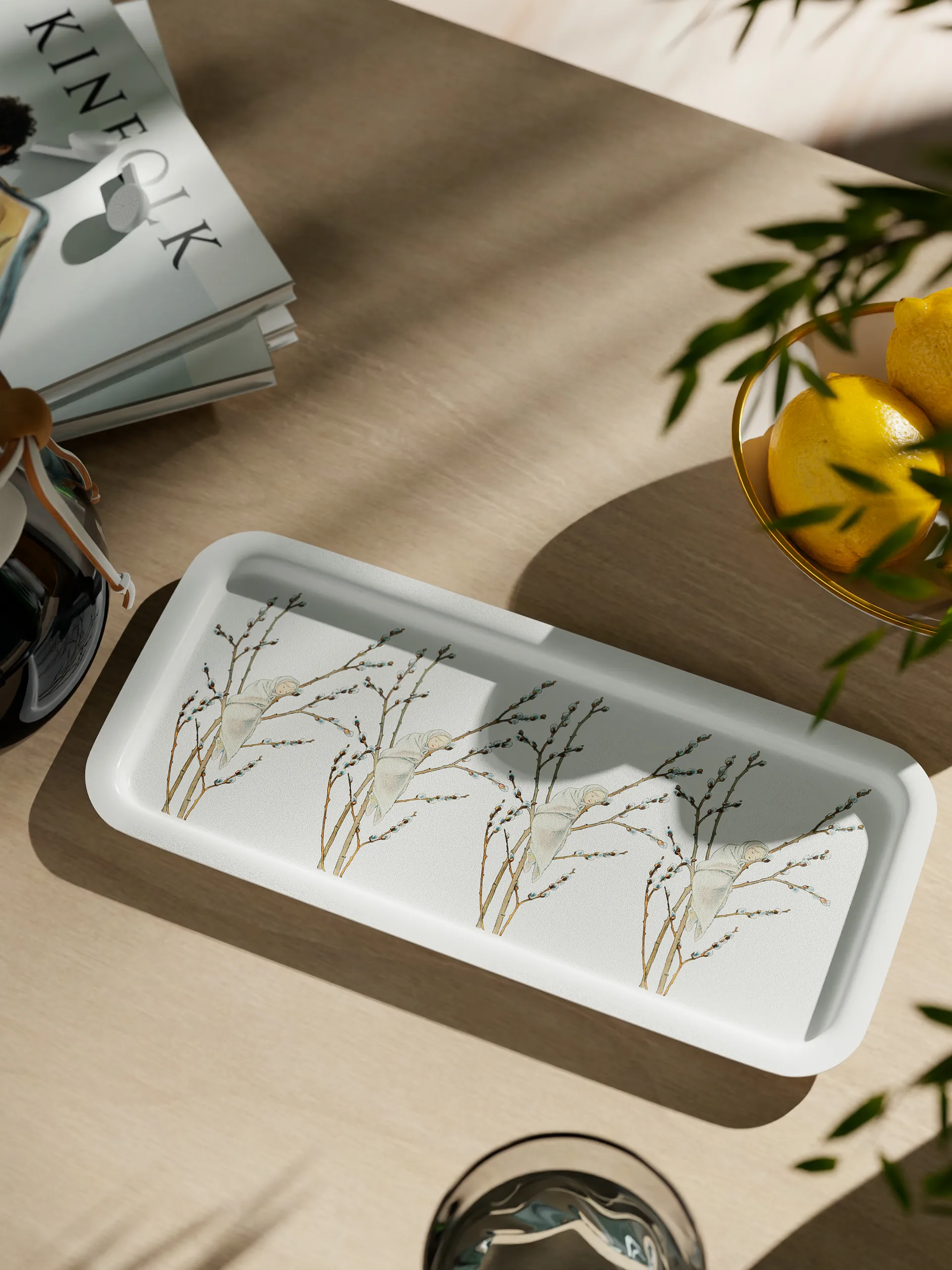 Little Willow bricka 28x13 cm, Vit Design House Stockholm