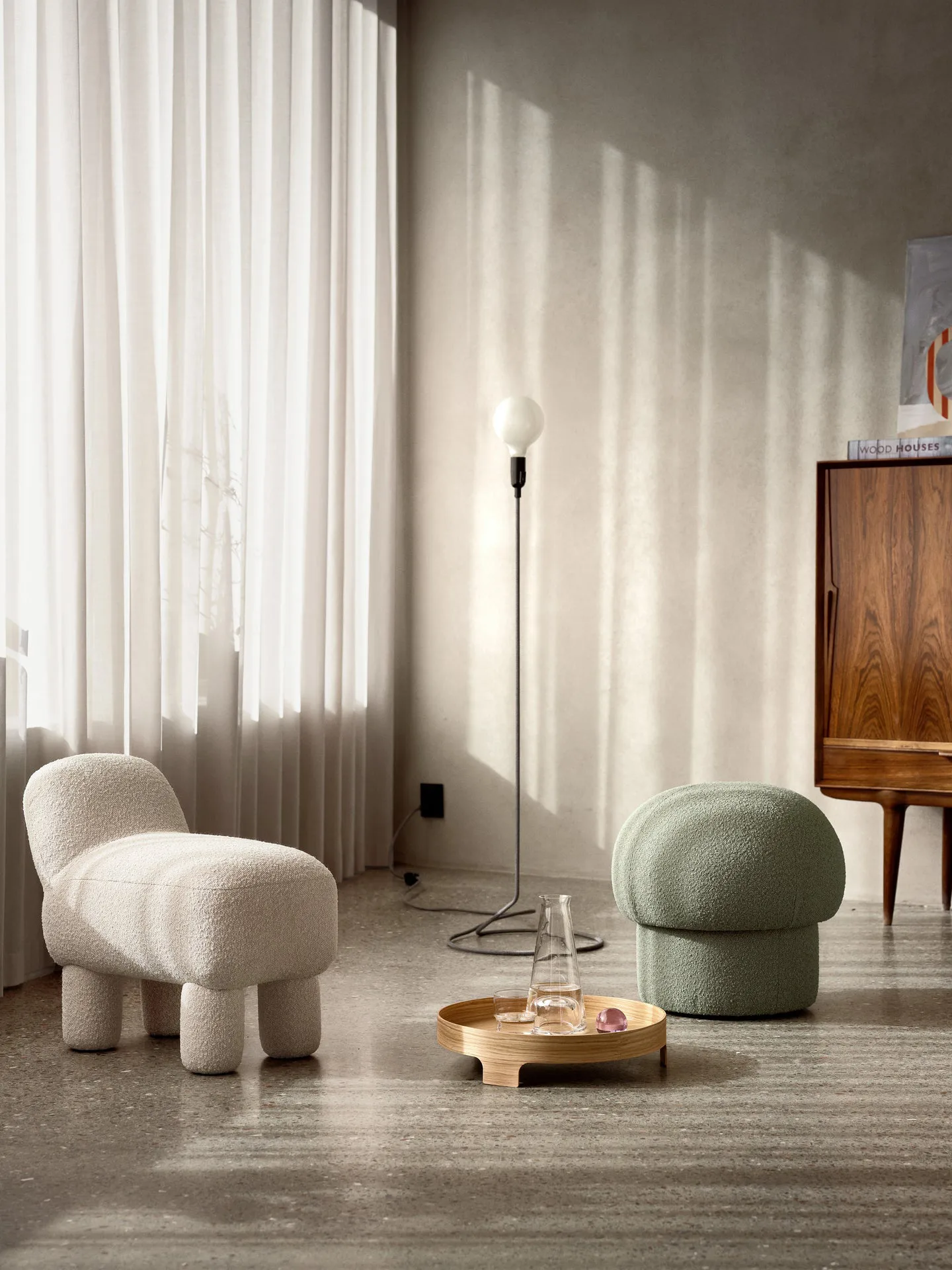 Lulu sittpuff 36x65 cm, Cream Design House Stockholm